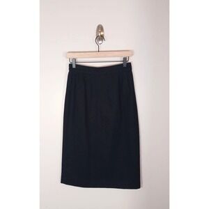 Sag Harbor Women's Skirt Wool Dark Academia Navy Career Pencil Skirt Size 8